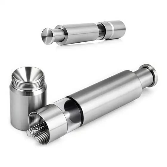 Moedor de Pimenta e Sal Manual Aço Inox Premium Botão Pressão Gourmet P/ Cozinha E Mesa DONG