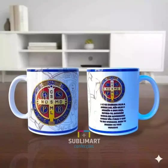 Caneca São Bento, Caneca São Miguel Arcanjo, Caneca Sagrada Família, Caneca Leão, Caneca Yeshua