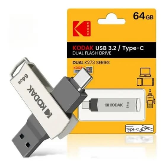 Pen Drive Kodak Usb3.2 Type-c Dual Flash Drive K273 64gb