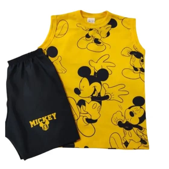 Fantasia Mickey Menino Infantil Conjunto Camiseta e Bermuda