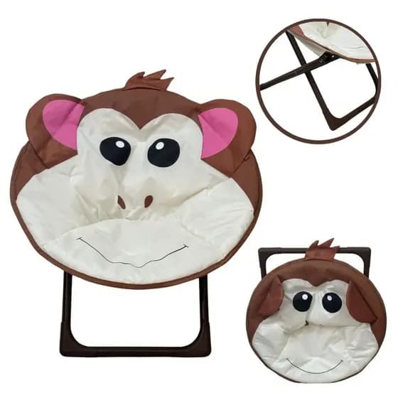 Cadeira Moon Infantil Importway, Cadeira de Camping e Praia, Marron Macaquinho