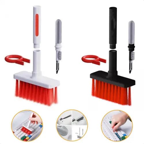 Escova De Limpeza 5 Em 1 Multifuncional Limpeza Teclado Gamer Headset Airpods Fone de Ouvido Notebook Celular Portátil