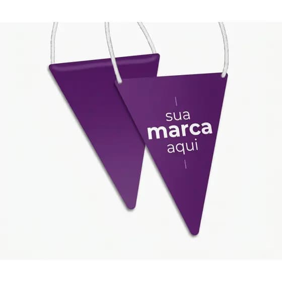 Bandeirolas Personalizadas Papel Couchê 150g Pirâmide 13x21cm - Varal para Festas, Aniversário e Eventos - Kit 30 a 120
