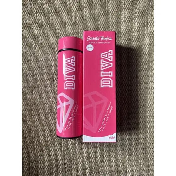 garrafa térmica uatt, modelo diva, na cor rosa pink, com capacidade de 400ml. possui sensor de temperatura na tampa
