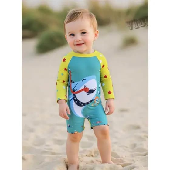 Crianças Meninos Macacão Maiô Dinossauro Listras Imprimir Verão Praia Swimwear,0-6 Anos