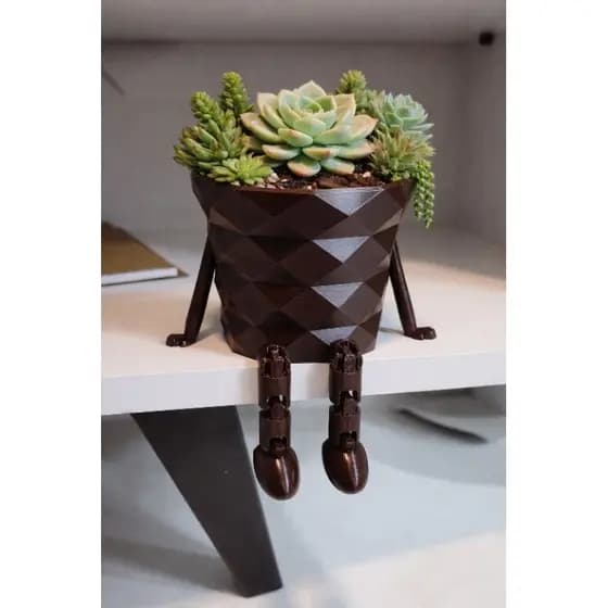 Vasinho Decorativo com Perninhas Articuladas Marrom
