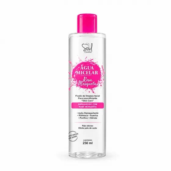 Água Micelar Rosa Mosqueta 250ml | Demaquilante Facial Hidratante e Purificante