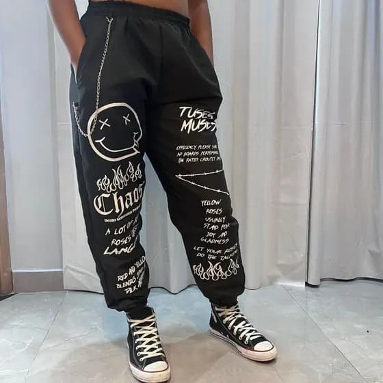 CALÇA CARGO TACTEL EMOJI UNISSEX JOGGER MODA GRINGA