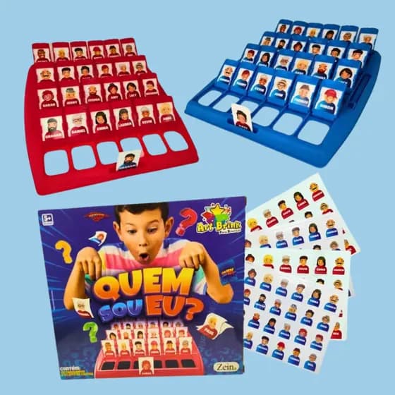 Jogo Quem Sou Eu Brinquedo Infantil Com Personagens e Tabuleiro Cara a Cara