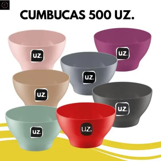 KIT CUMBUCAS TIGELA 500ML PLASTICO UZ UTILIDADES 6 ou 12 unid.