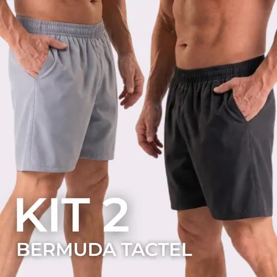 KIT 2 BERMUDA TACTEL COM ELASTANO shorts mauricinho