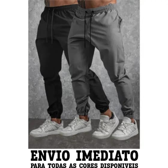 Kit 2 Calça Academia Com Elastano tactel Esportiva Masculina