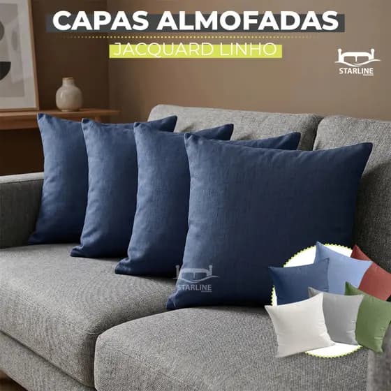 Capas Almofadas Jacquard Linho 45x45cm | Várias Cores Decoração Sala Moderna Elegante Luxo