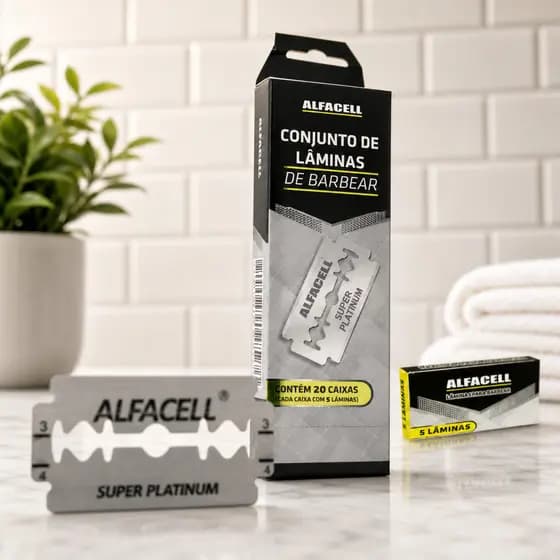 Kit 100 Lâminas De Barbear Alfacell Super Platinum