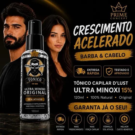 Tônico Crescimento Capilar Cabelo Barba e Sobrancelha com Falhas Envio Imediato