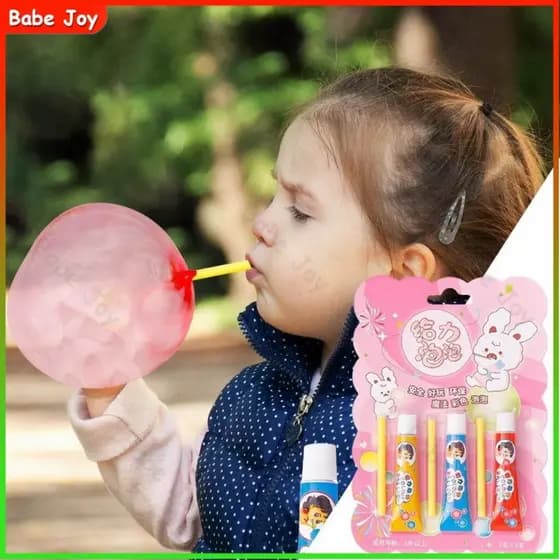 Crianças Brinquedos Cola Mágica Bola Soprando Balão Espacial Bolhas Ar Livre Sopro Colorido