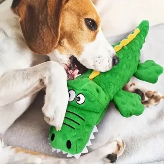 Cachorro De Pelúcia Crocodilo Com Raspador
