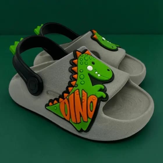 Chinelo Núvem Menino Infantil Antiderrapante Dinossauro com Correia Confortável Macio Dino