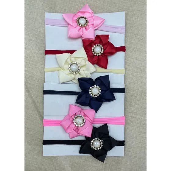 Kit 6 Faixas de Cabelo para Bebê RN – Estilo Estrela, Confortáveis e Macias para Recém-Nascidos