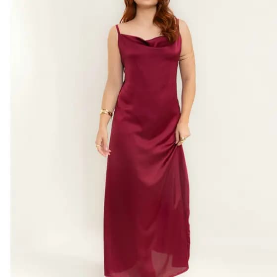 Vestido Anaju Feminino Longo Elegante Alcinhas