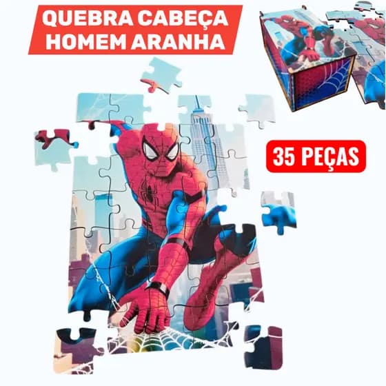Quebra-Cabeça Jogo Infantil Educacional Pedagógico 35 peças - Homem Aranha Spider Man