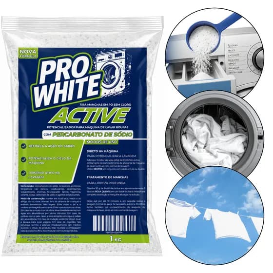 1 KG Percarbonato de Sódio Para Máquinas de Lavar Active Potencializador de Lavagens Profissional