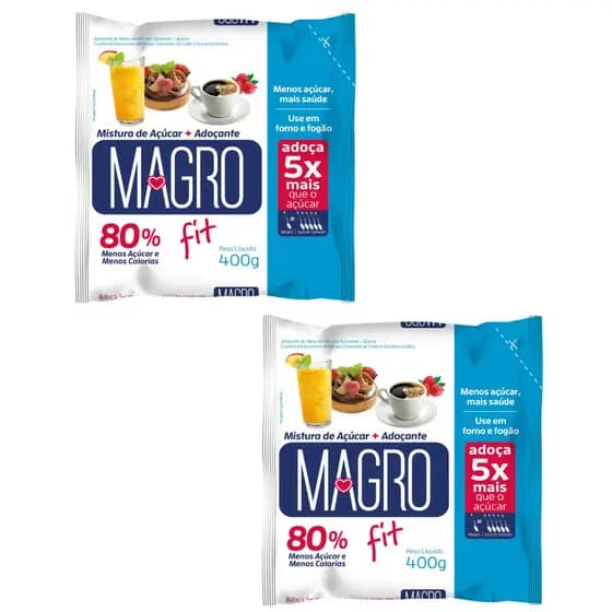 Kit com 2 Açúcar Magro Light 400g - Lightsweet
