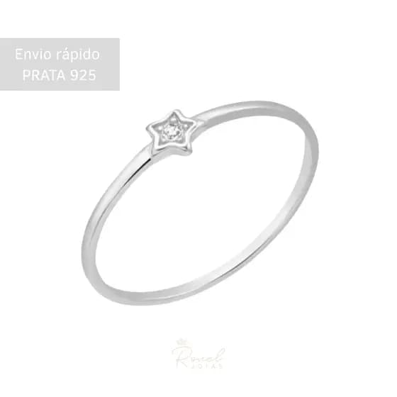 Anel prata 925 estrela delicada