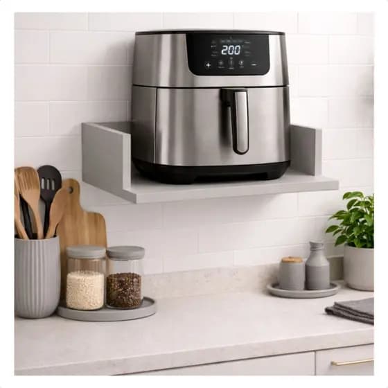 Suporte Para Airfryer Bebedouro e Eletrodomésticos Pequenos Cor Cinza 40x40