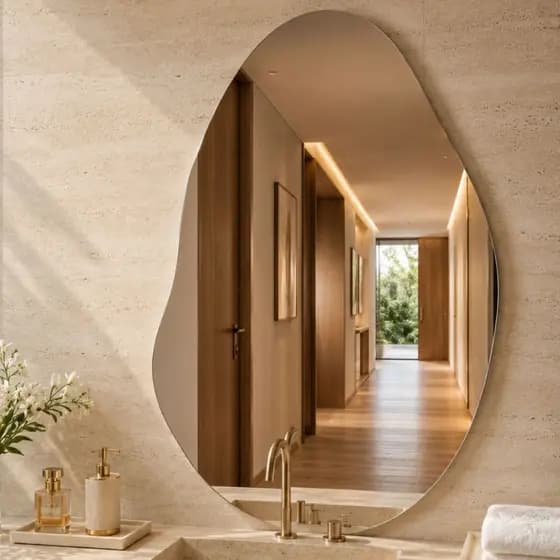 ESPELHO LOPAZZI ORGÂNICO GRANDE CORPO INTEIRO 70x50cm P/ QUARTO SALA BANHEIRO HALL PINTEREST