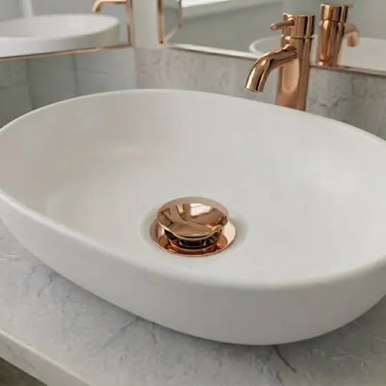 Válvula Lopazzi Click Ralo Rose Gold Para Pia Cuba Lavatório Banheiro Lavabo Conexão 7/8 Aço Inox 304 Luxo