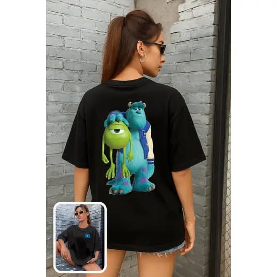 Camiseta Feminina Streetwear 100% Algodão Estampada Mike e Sulley Camisa Unissex Premium PROMOÇÃO