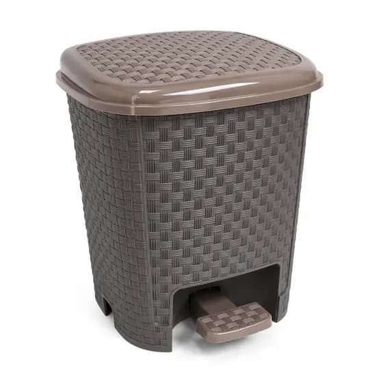 Lixeira Com Pedal para banheiro lavabo pequeno Textura Rattan 6L