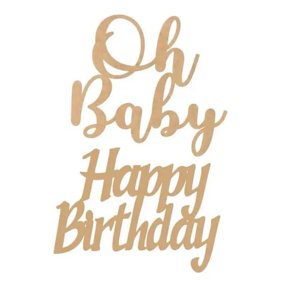 Letreiro Festa Kit com 2 Letreiros Happy Birthday + Oh Baby Promoção