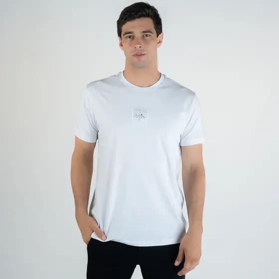 Camiseta Acostamento Square Logo Branco