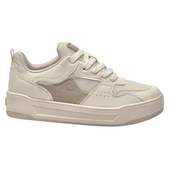 Tênis Casual Feminino Via Marte Plataforma Branco Napa Confortável Leve Original