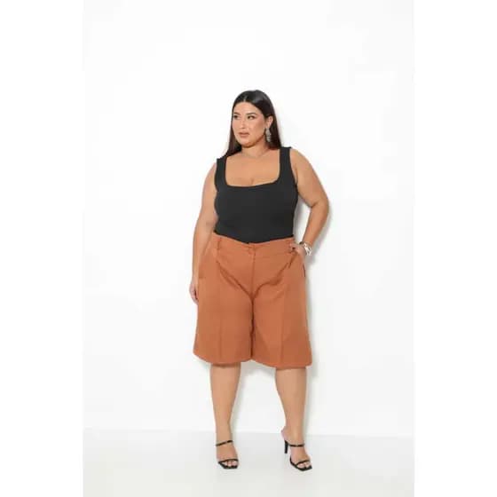 Short Bermudas Feminina Plus Size EXG ao G3 Alfaitaria 2026