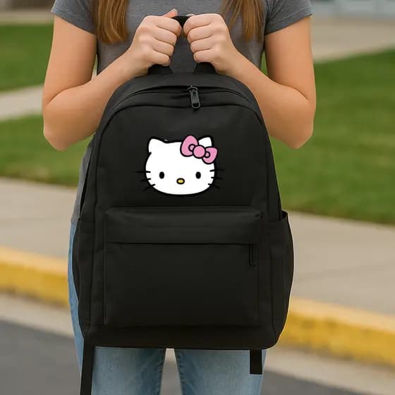 Mochila Escolar menina mochila hellokitty Passeio Faculdade Academia Mochila meninas infantil para o dia a dia