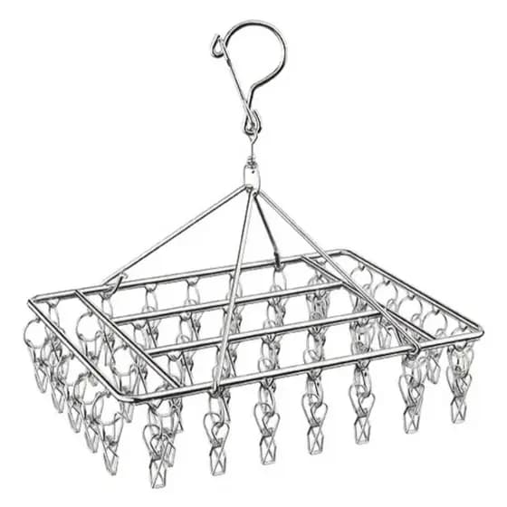 Varal de inox 40 prendedores roupa intima giratorio resistente para calcinha cueca e roupas em geral