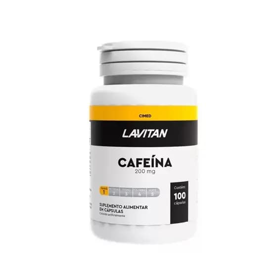 Suplemento Alimentar Lavitan Cafeína 200 mg 100 Cápsulas