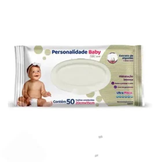 Toalhas Umedecidas Personalidade Baby Total Care 50 Uni 20x15