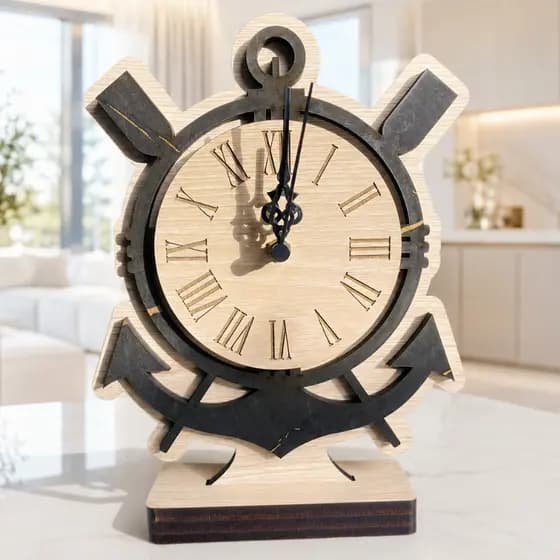 Relógio de Mesa Decorativo MDF Moderno Para Escritório Sala Quarto Decoração Luxo