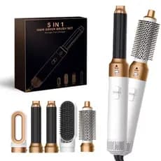 Kit Secador 5 em 1 - 110v - Modelador, Alisador e Escova de Cabelo - Escova Alisadora Modeladora
