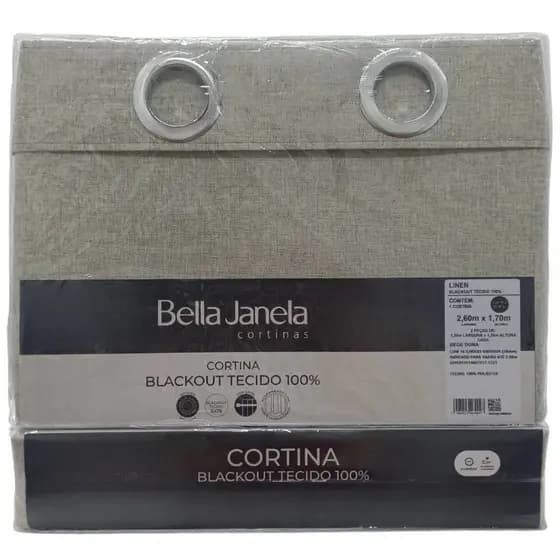 Cortina Blackout Tecido Bloqueia 100% Claridade 2,60X1,70m Bella Janela
