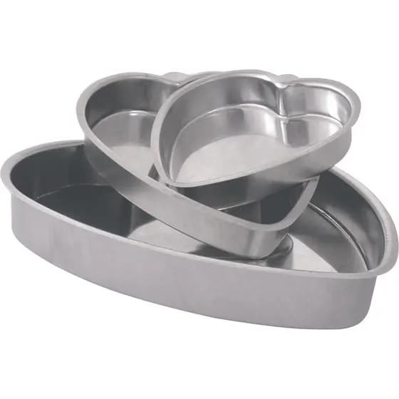Kit de Forma Assadeira Em Alumínio Coração 1 2 3 Pão Pizza Bolo Forno