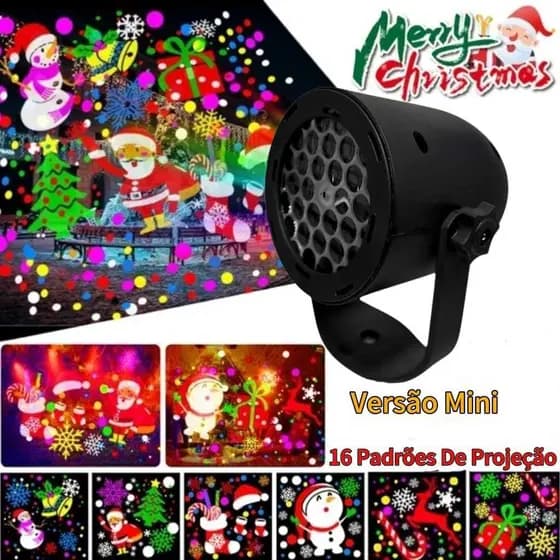 Projetor LED Natalino Decoração Natal Luzes Desenhos Natalinos Projeção Casa Jardim Festas Parede