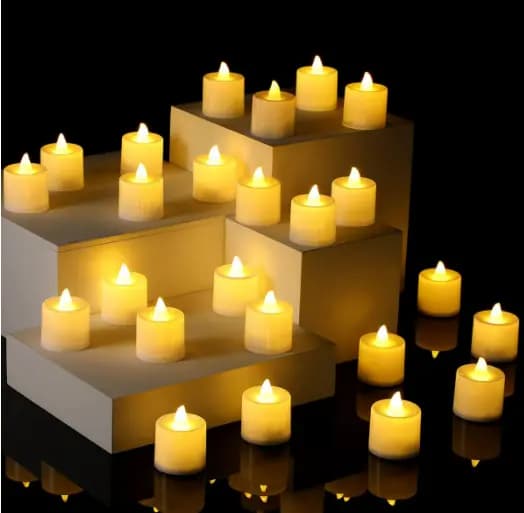 48 Unidades Vela Led Eletrônica Amarela Linda Decorativa Com Baterias/Festa/Casamento/Decoração