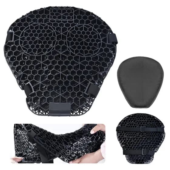 Almofada de Gel para Assento de Moto Honeycomb TPE com Capa 3,5cm