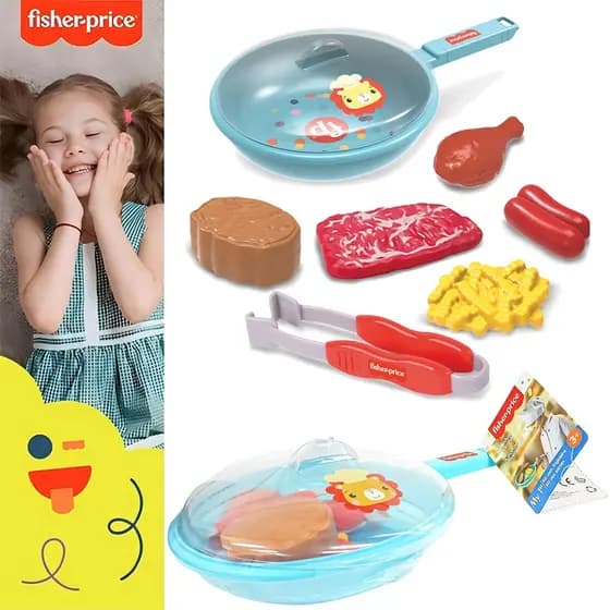 Kit Frigideira Infantil 7 Peças Brinquedo Cozinha Comidinhas Faz De Conta