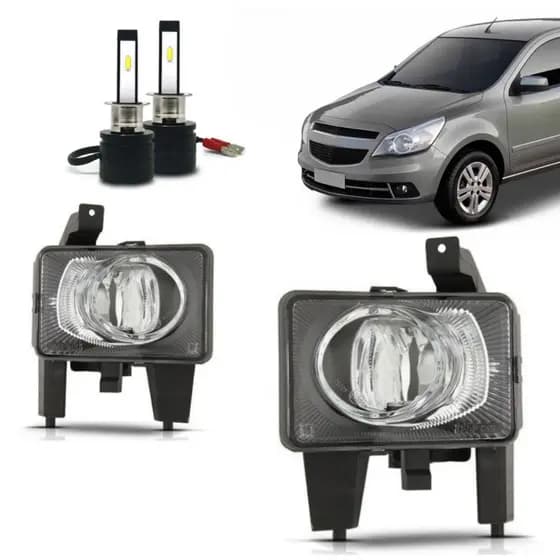 Kit Farol Milha Neblina Agile 2009 2010 2011 2012 2013 C/ Nano Led